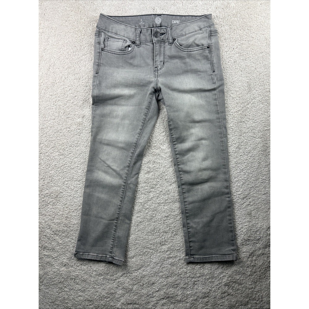 So American Heritage Capri Denim Jeans Women's Size 5 Gray Mid Rise Light Wash